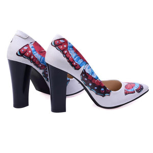 Red and Blue Butterfly Heel Shoes STL4502