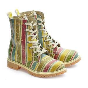 Colored Striped and Snow Crystals Long Boots TMB1022