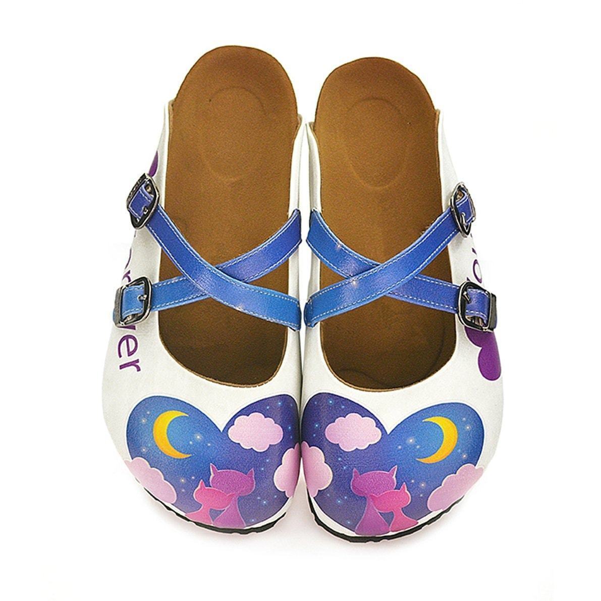 Blue Nighttime Heart Clogs WCAL116, Goby, CALCEO Clogs 