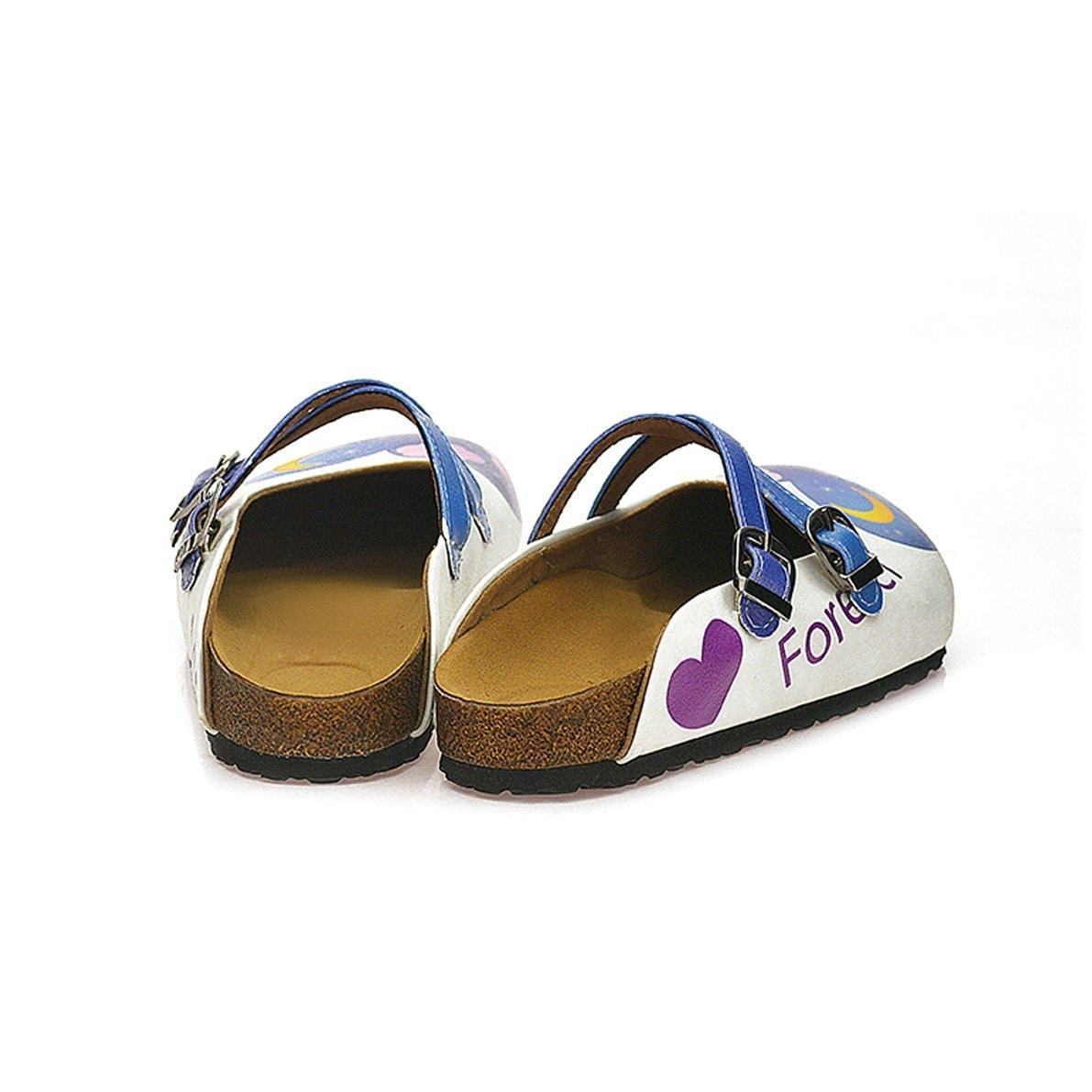 Blue Nighttime Heart Clogs WCAL116, Goby, CALCEO Clogs 
