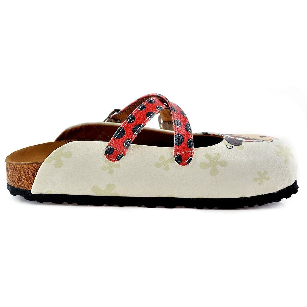 Red & White Girl Clogs WCAL120