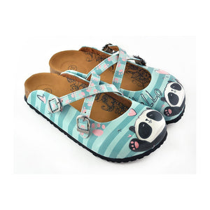Blue & Pink Panda Clogs WCAL122, Goby, CALCEO Clogs 