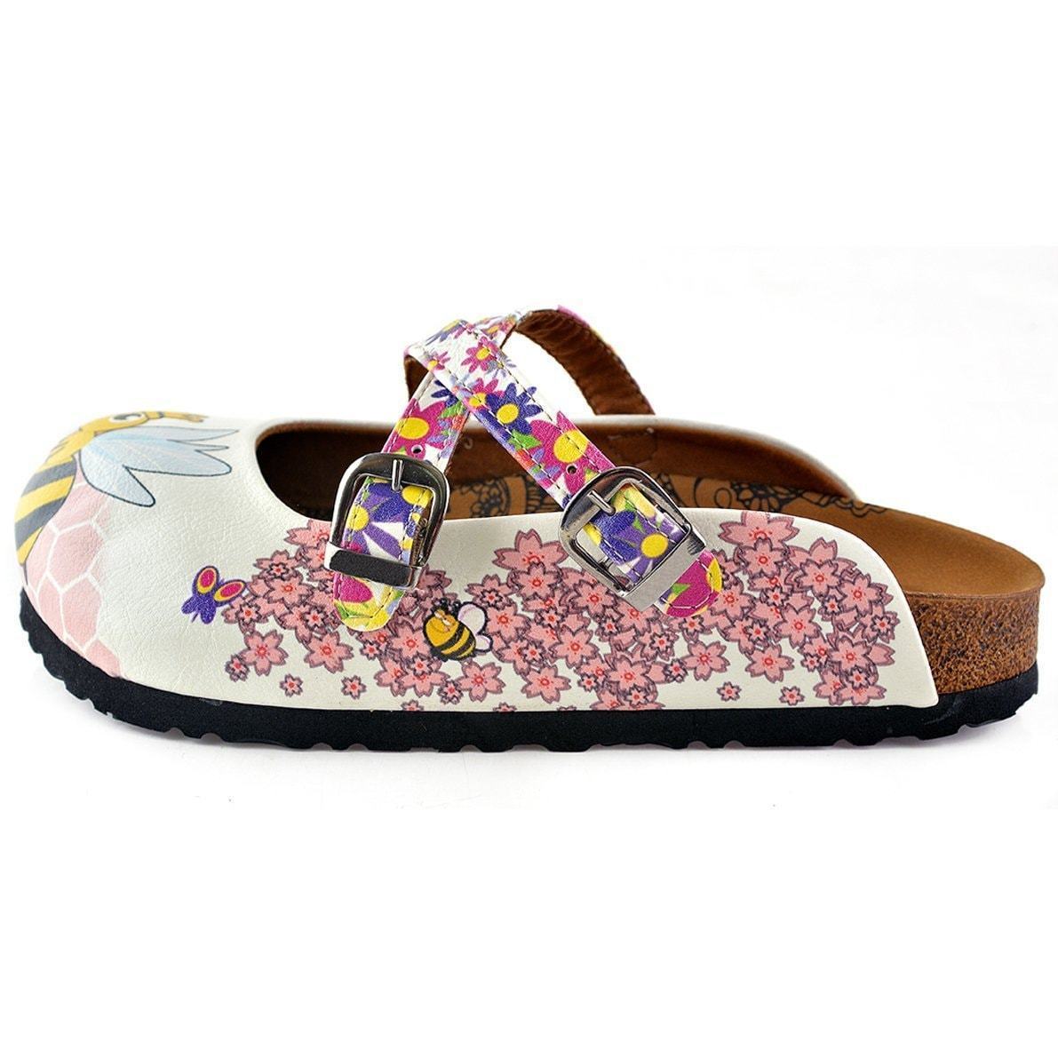 Yellow & Pink Bee Clogs WCAL123