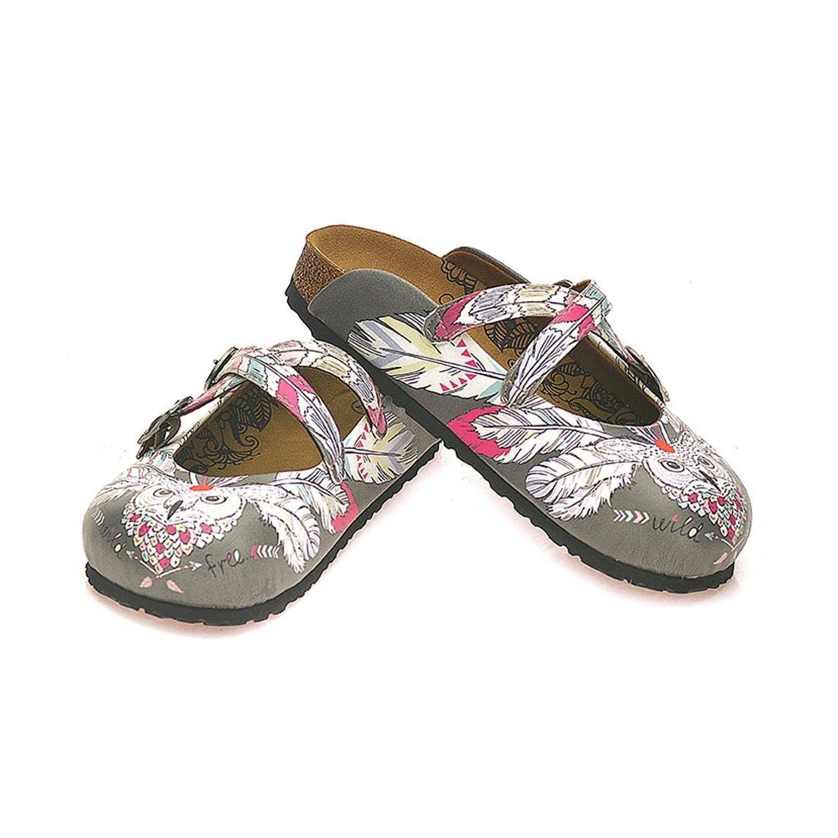 Gray Wild Free Owl Cross-Strap Clogs WCAL133 - Goby CALCEO Clogs 