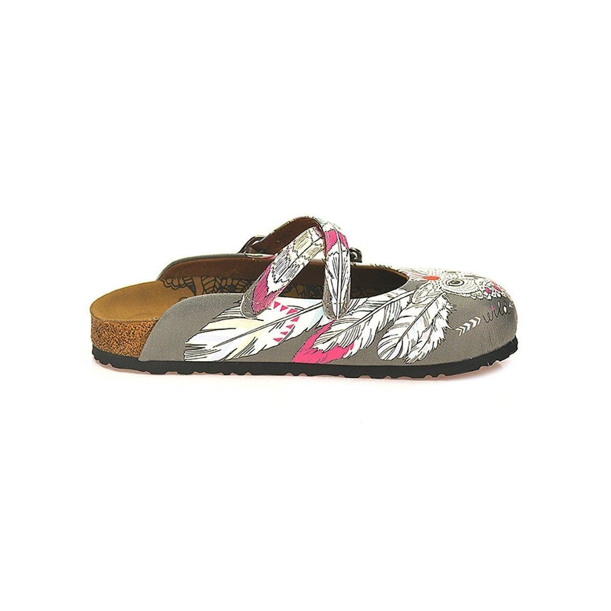 Gray Wild Free Owl Cross-Strap Clogs WCAL133 - Goby CALCEO Clogs 