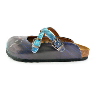 Blue "I Love You To The Moon & Back Clogs WCAL138, Goby, CALCEO Clogs 