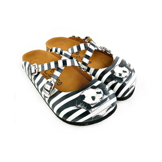 Black & White Panda Clogs WCAL143, Goby, CALCEO Clogs 