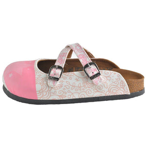 Pink & White Star Clogs WCAL154