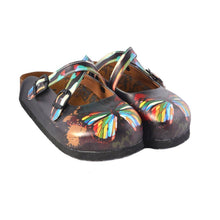 Charcoal & Red Butterfly Clogs WCAL158, Goby, CALCEO Clogs 