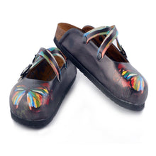 Charcoal & Red Butterfly Clogs WCAL158, Goby, CALCEO Clogs 