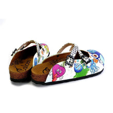 Black and White Squareds and Anime Character Patterned Clogs - WCAL173, Goby, CALCEO Clogs 