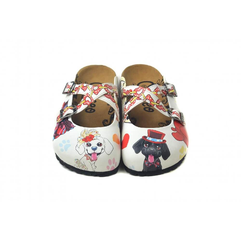 Red & White Dogs Clogs - WCAL3240