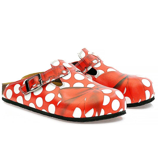 Red Polka Dot Bow Clogs WCAL328