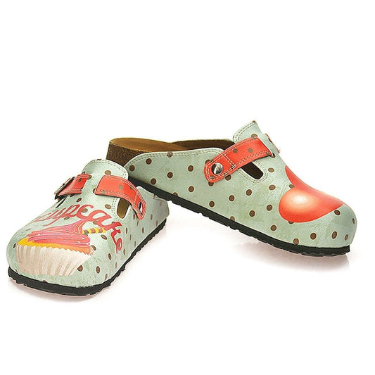 Light Blue & Red Cupcake Clogs WCAL331