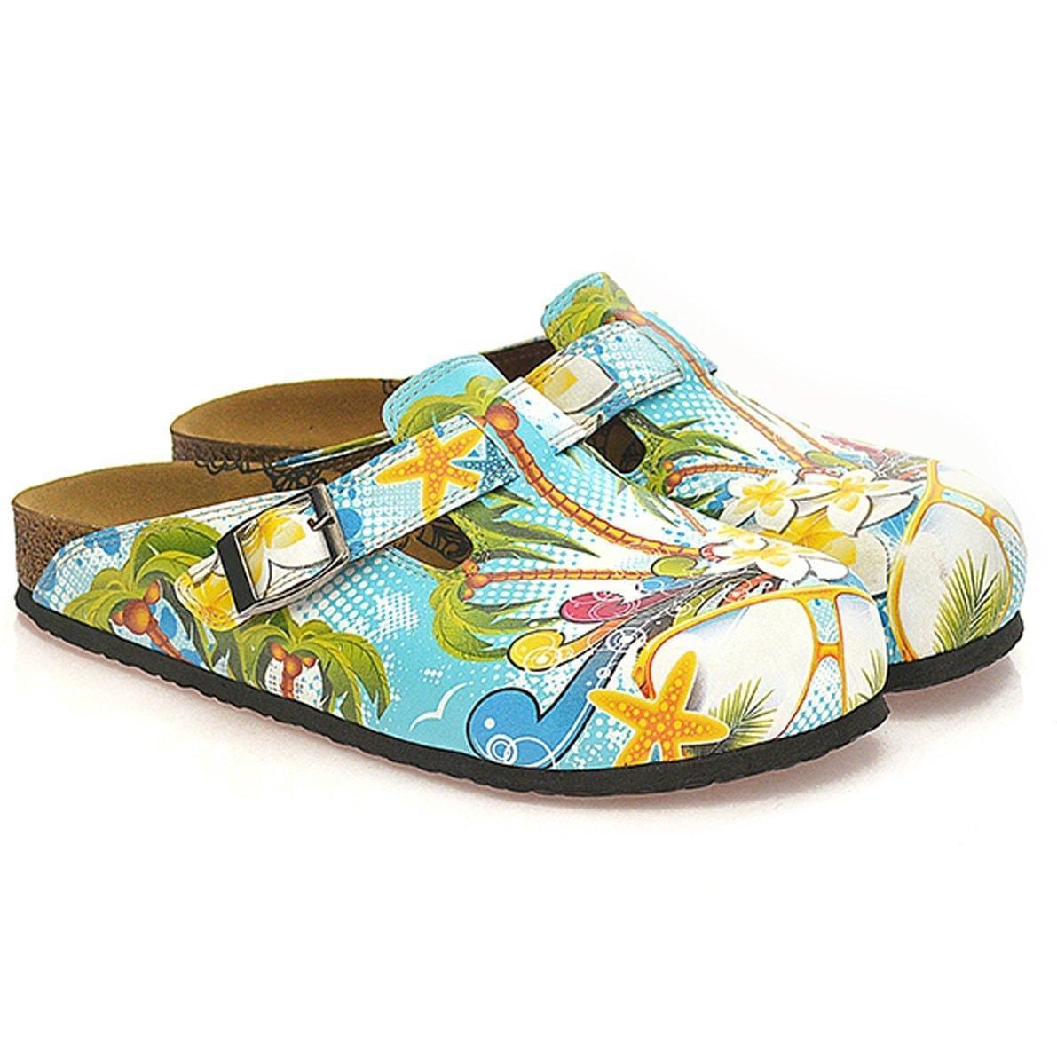 Blue & Yellow Tropical Clogs WCAL337, Goby, CALCEO Clogs 