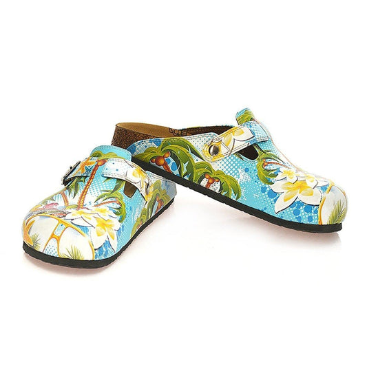 Blue & Yellow Tropical Clogs WCAL337, Goby, CALCEO Clogs 