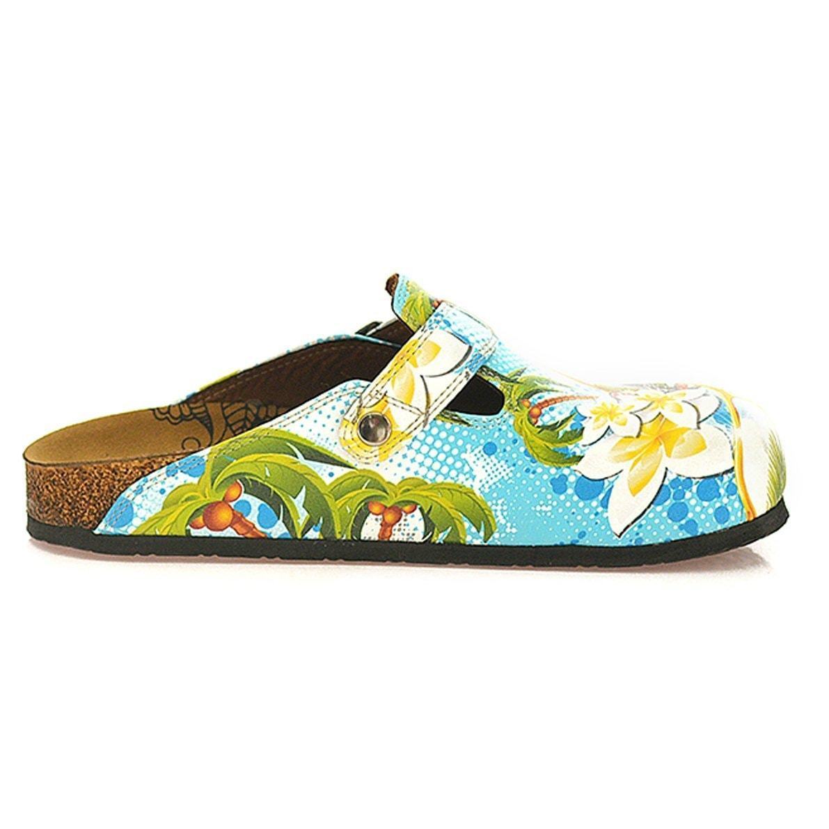 Blue & Yellow Tropical Clogs WCAL337, Goby, CALCEO Clogs 