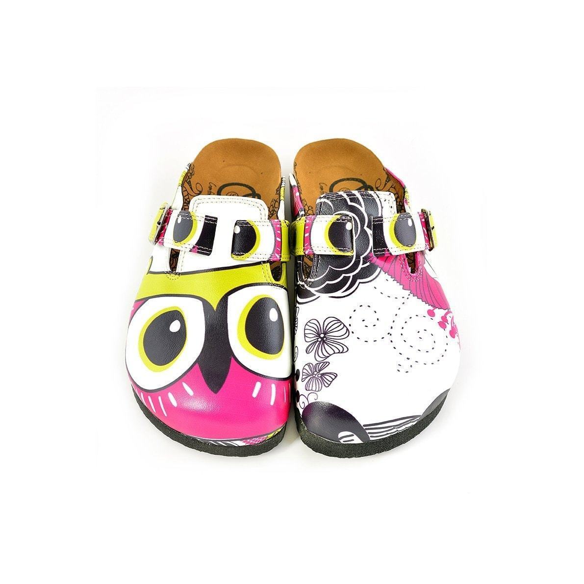 Pink & White Eyes Clogs WCAL351