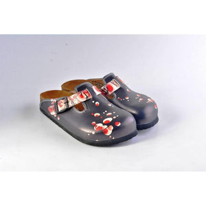 Black & White Floral Mule WCAL359, Goby, CALCEO Clogs 
