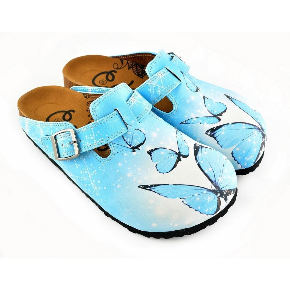 Blue Butterfly Clogs WCAL361, Goby, CALCEO Clogs 