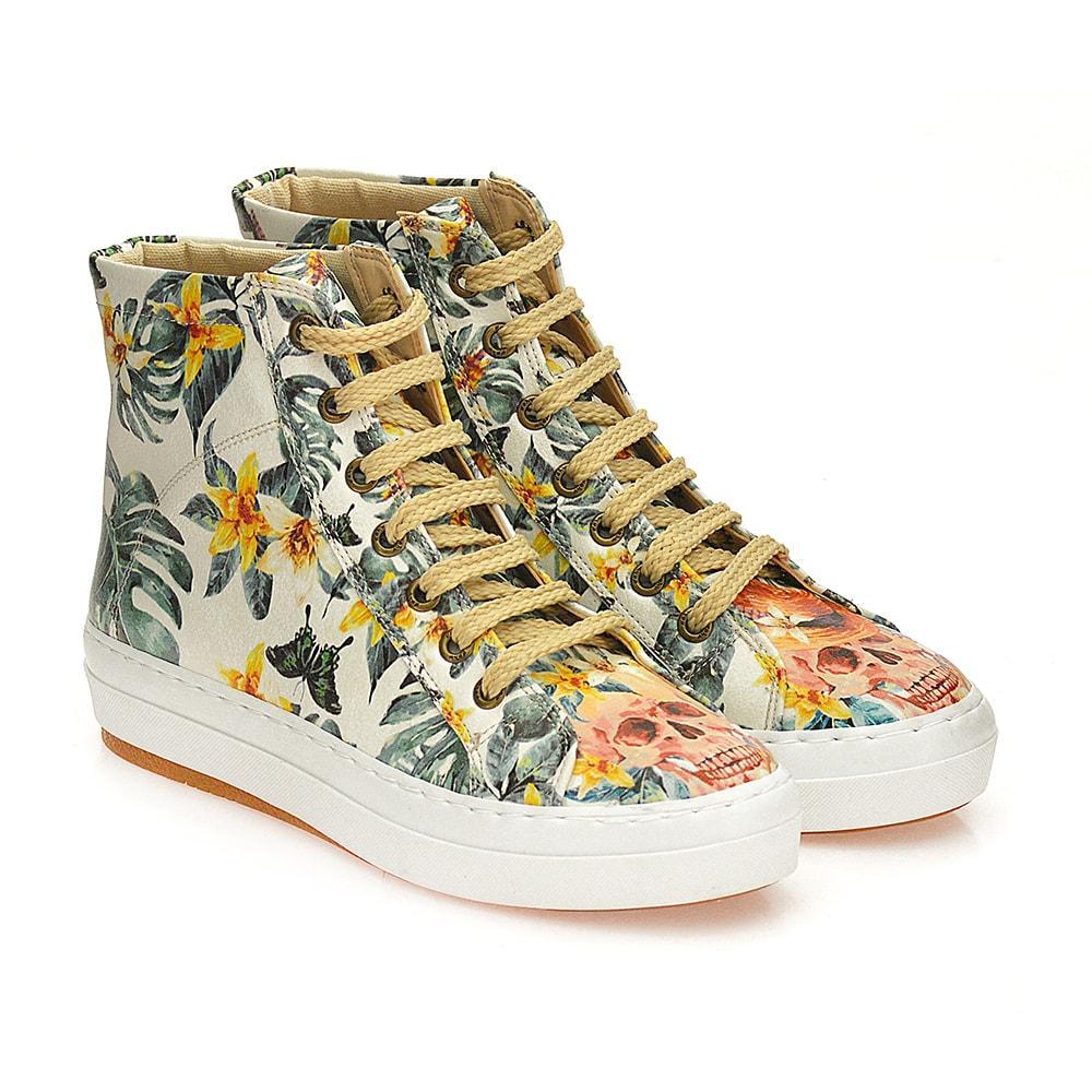 Skull and Flowers Sneaker Boots WCV2031