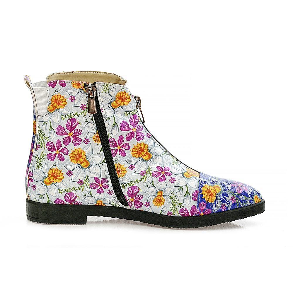 Flowers and Butterfly Short Boots WFER114