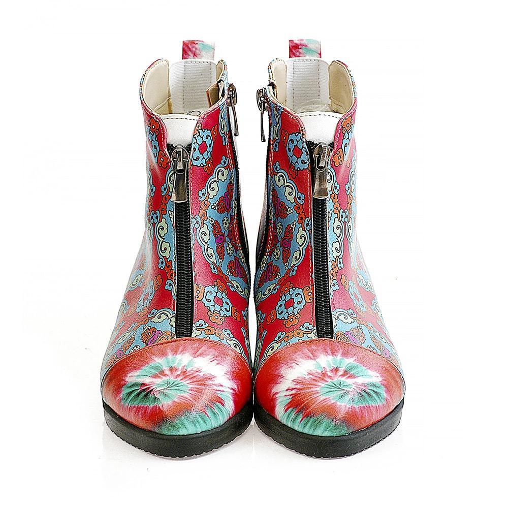 Colored Pattern Short Boots WFER115