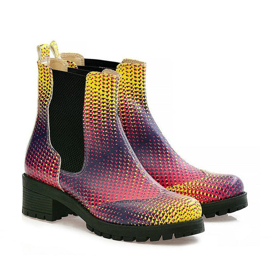 Colored Triangles Short Boots WLAS111