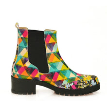 Colored Triangles Short Boots WLAS115