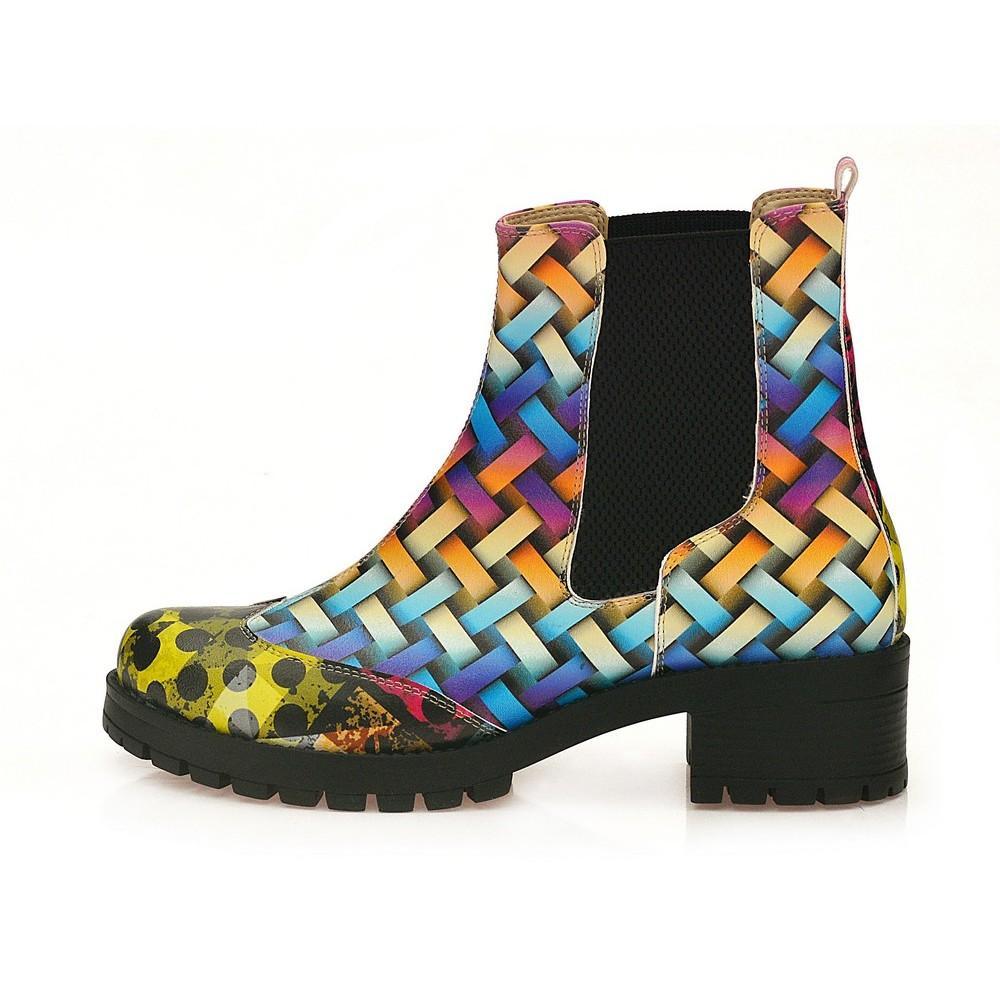 Colored Wicker Short Boots WLAS116