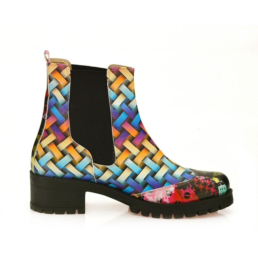 Colored Wicker Short Boots WLAS116
