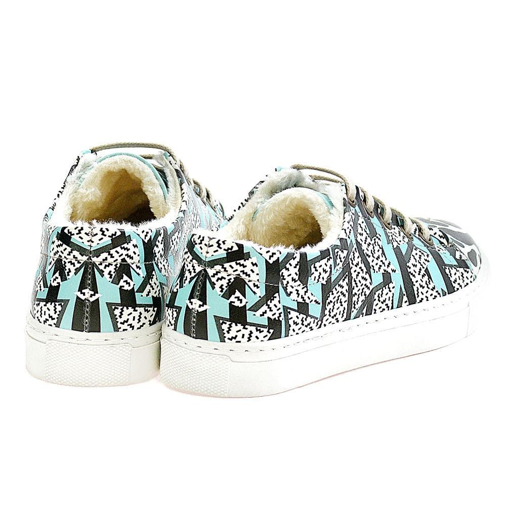Black and Blue Pattern Slip on Sneakers Shoes WSPR114