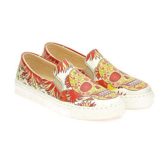 Pattern Skull Slip on Sneakers Shoes WVN4045