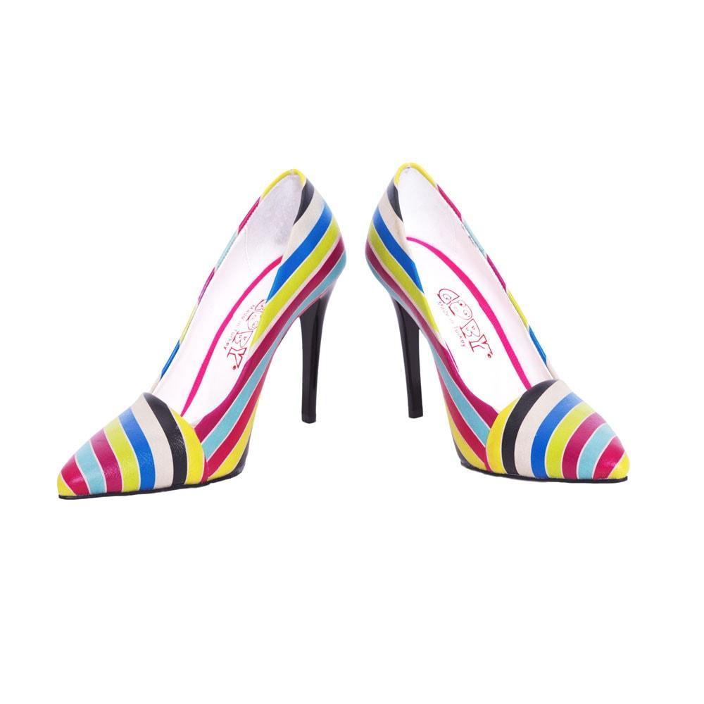 Colored Striped Heel Shoes STL4301 - Goby GOBY Heel Shoes 