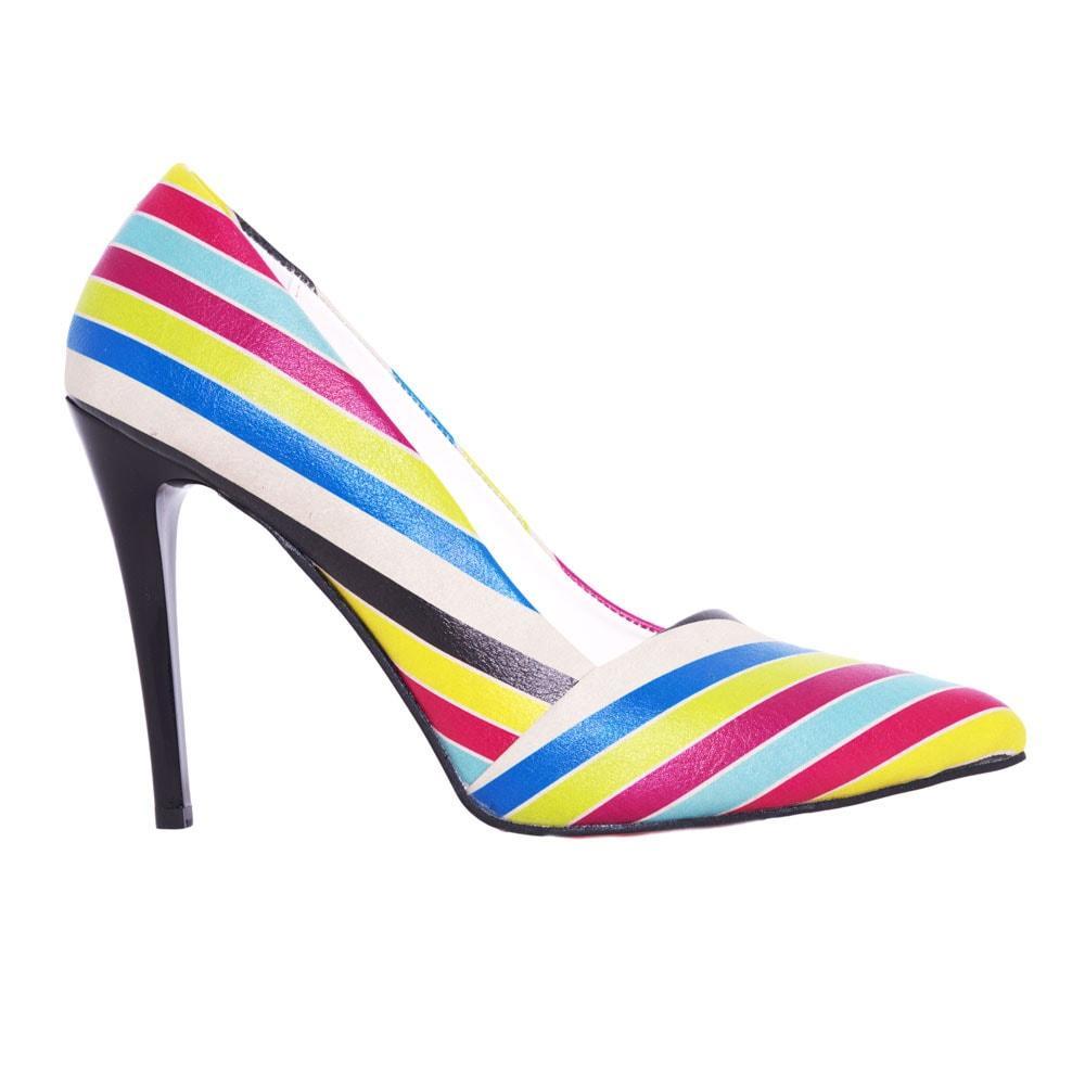 Colored Striped Heel Shoes STL4301 - Goby GOBY Heel Shoes 